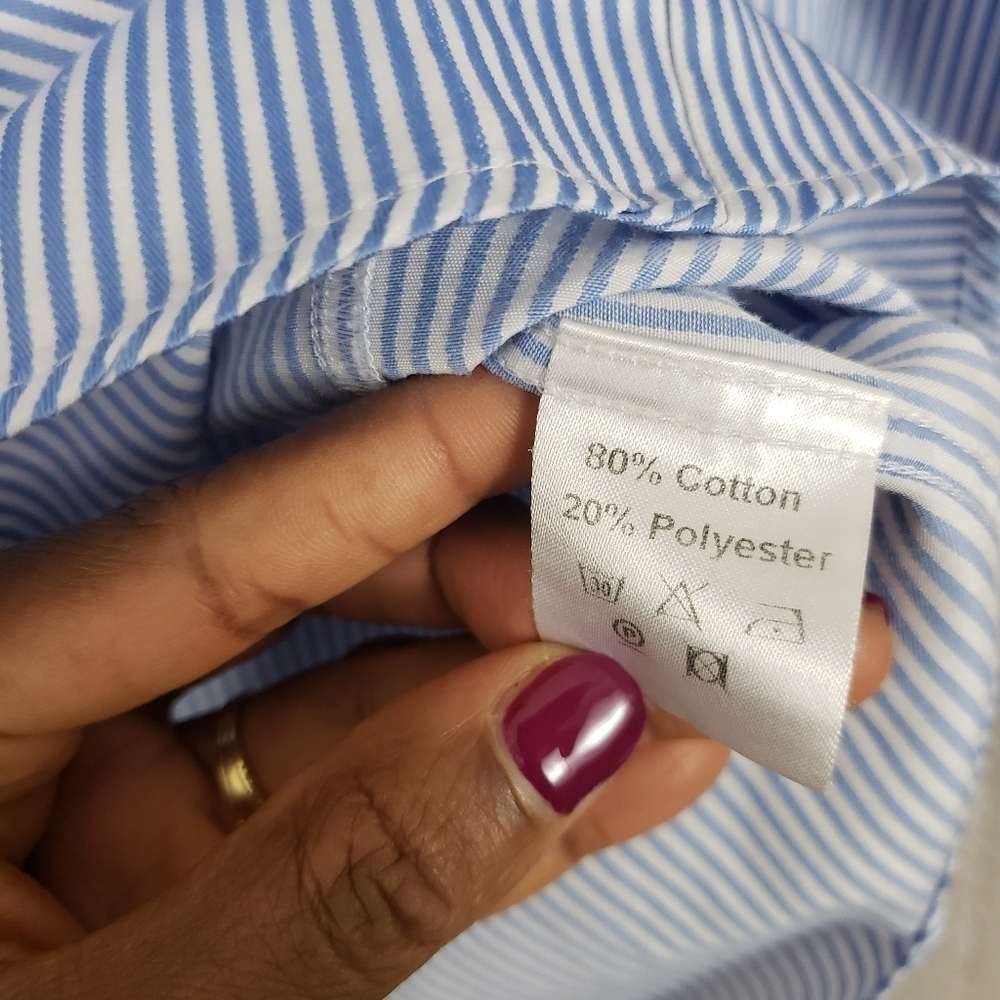 Sloane 044 Long-Sleeve Stripe Dress Shirt Size 3XL - Picture 12 of 13